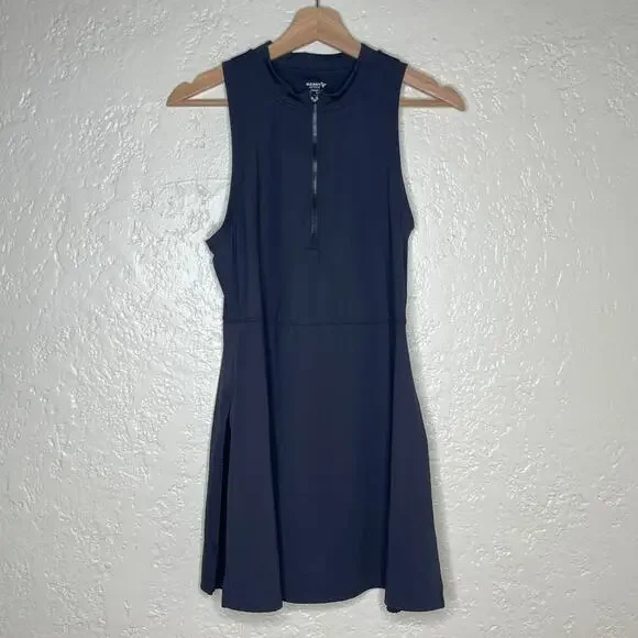 Old Navy PowerSoft Half Zip Athletic Dress Black Womens Medium - Picture 1 of 9